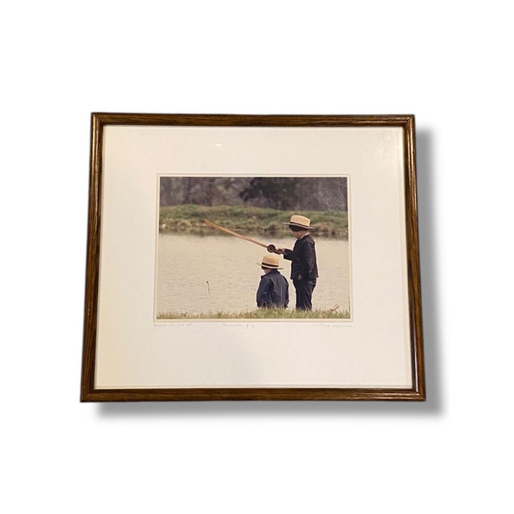 Signed Bill Coleman Matted Framed Small Fry Amish Photo #176